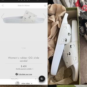 Gucci rubber white size 38 slides